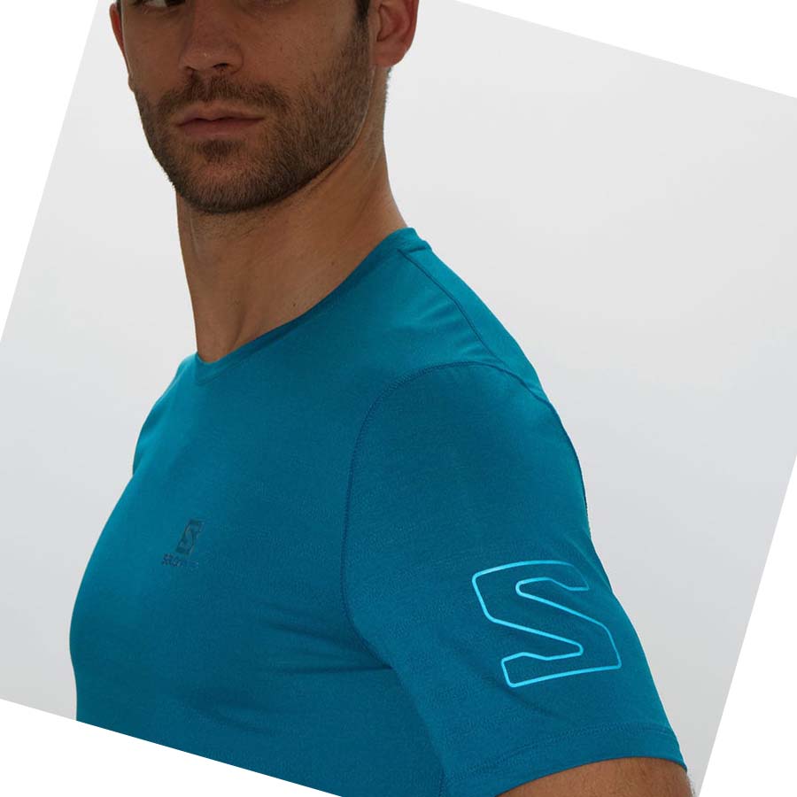 Camiseta Salomon OUTLINE Hombre Azules | MX 3250BEX